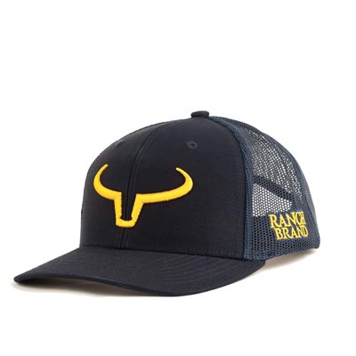 RANCH BRAND CAP BRANDING NAVY MESH NAVY LOGO YELLOW KIDS