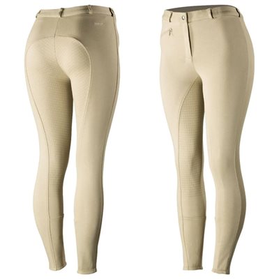 HORZE WOMENS ACTIVE FULL SEAT BREECHES SILICONE GRIP TAN 32