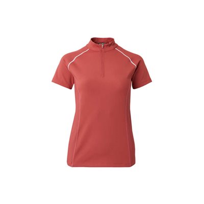 B VERTIGO ADARA WOMENS COOL TECH TRAINING SHIRT ZIP CORAL 8