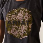 ARIAT T-SHIRT FLORAL SS CHARCOAL WOMEN SMALL