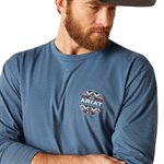 ARIAT TSHIRT L / S MEN GEO FILL SAILOR BLUE MEDIUM