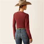 CHANDAIL ARIAT FEMME L / S RODEO OXBLOOD RED XSMALL