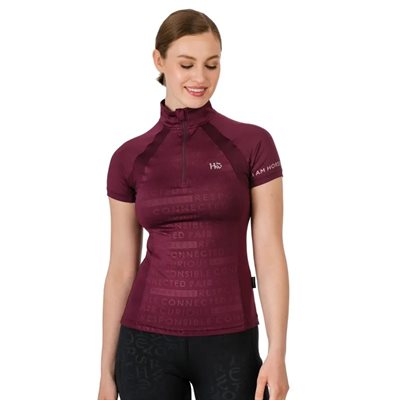 AVEEN HALF ZIP TECH TOP HORSEWARE BEETROOT SMALL