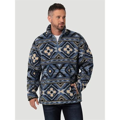 WRANGLER SHERPA MEN PULLOVER AZTEC BLUE SZ.M