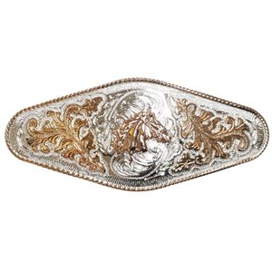 BOUCLE DE CEINTURE LONGUE TETE DE CHEVAL GOLD / ARGENT