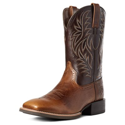 WESTERN MEN ARIAT BOOTS SPORT WESTERN WIDE SQUARE TOE 10EE