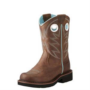 WESTERN KID ARIAT BOOTS PROBABY DISTRESSED BROWN SZ.12