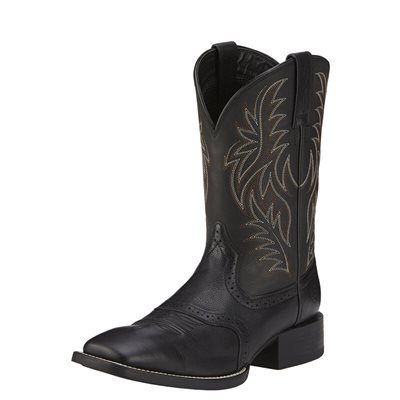 BOTTES WESTERN ARIAT HOMME SPORT WIDE SQUARE TOE NOIR GR.8.5EE