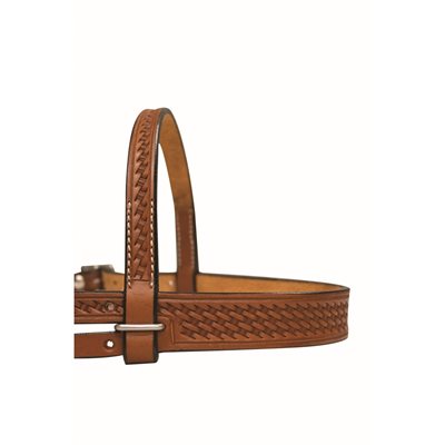 BRIDE ET RENES WESTERN MOTIF BASKET CHESNUT GR.PONEY