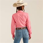 WOMENS ARIAT TEAM KIRBY STRETCH LS SHIRT CAMELIA ROSE MEDIUM