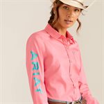 WOMENS ARIAT TEAM KIRBY STRETCH LS SHIRT CAMELIA ROSE SMALL