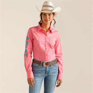 WOMENS ARIAT TEAM KIRBY STRETCH LS SHIRT CAMELIA ROSE