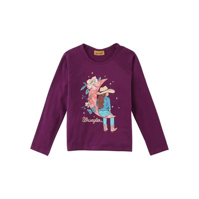 WRANGKER GIRL LS SHIRT PURPLE MIDNIGHT GRAPHIC SMALL