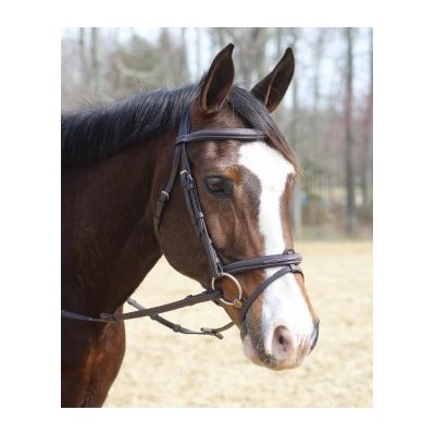 KUSHY HENRI DE RIVEL BRIDLE FANCY STITCH FLASH REINS BROWN FULL