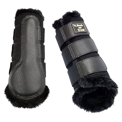 BACK ON TRACK BRUSH BOOT WITH FUR 3D BLACK MEDIUM