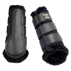 BACK ON TRACK BRUSH BOOT WITH FUR 3D BLACK