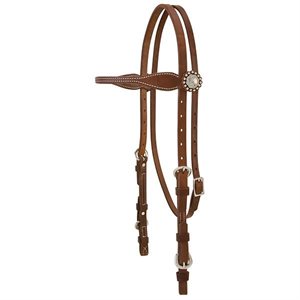 PROTACK HEADSTALL LEATHER BROWBAND WEAVER