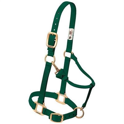 WEAVER HALTER ADJUSTABLE CHIN&THROAT LARGE HUNTER GREEN