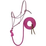 HALTER AND LEAD WEAVER 12' PINK / TURQ / YELLOW / BROWN