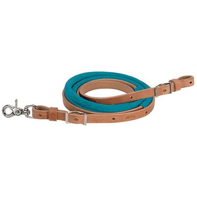 SUEDE BARREL REINS 5 / 8X8' TURQUOISE