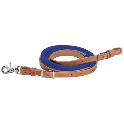 SUEDE BARREL REINS 5 / 8X8'BLUE