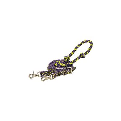 WEAVER WAX BRAID BARREL REIN LIME / PURPLE