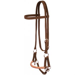 SIDE PULL NYLON BROWN RAW NOSE SZ.HORSE