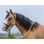 MUSTANG BITLESS BRIDLE ROPE BLACK / TAN SZ.HORSE