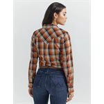 CHEMISE WRANGLER FEMME SNAP A CARREAUX HARVEST ORANGE SMALL