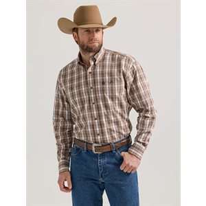 CHEMISE WRANGLER HOMME GEORGES STRAIT BRUN / TURQUOISE