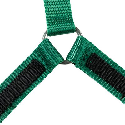 BREAST COLLAR EN Y EN NYLON NOIR / VERT FONCÉ