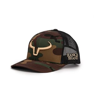 RANCH BRAND CAMO MESH BLACK LOGO GOLD