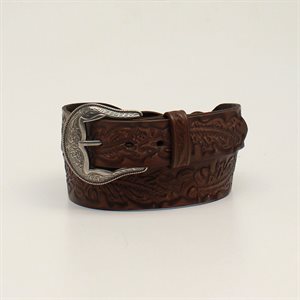 ANGEL RANCH LEATHER BELT BRAIDED ACORN BROWN 