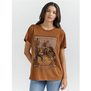 T SHIRT BOYFRIEND WRANGLER FEMME DESERT BUCK BRUN 