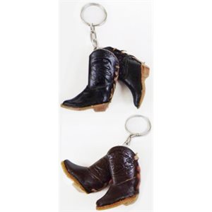 PORTE CLE BOTTES COWBOY CUIR NOIR (PETIT)