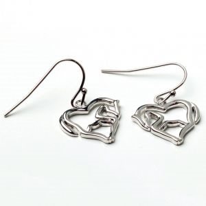 BOUCLES D'OREILLES EN FORME DE COEUR ET CHEVAL COMPLET