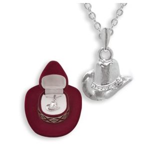 COLLIER CHAPEAU DE COWBOY EN CRYSTAL