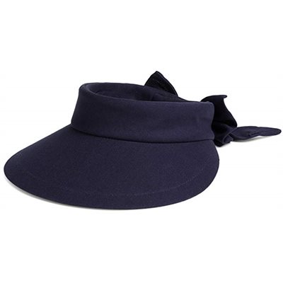 DELUXE COTON VISOR NAVY WITH BOW