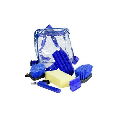 HORZE SWEET GROOMING SET IN CARRY BAG BLUE