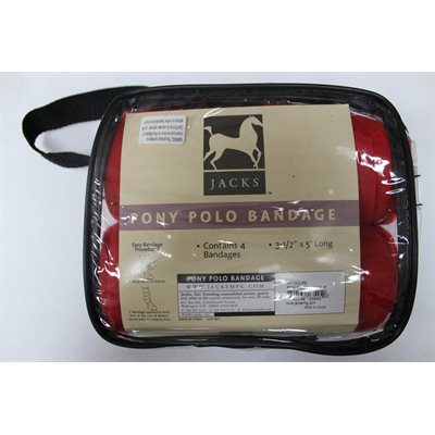 JACK'S BANDAGE POLO ROUGE PONEY 