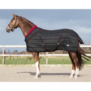 COUVERTURE QHP STABLE LUXURY 200GR NOIR ET ROUGE