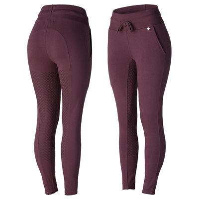 PANTALON HORZE ELINOR FEMME COTTON MAUVE FONCE GR:32