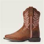 BOTTES ARIAT FILLE FIRECATCHER ROWDY ZIP BRUN / ROSE GR.9