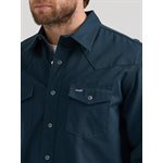 WRANGLER LINED FLANNEL WORK SHIRT NAVY SMALL