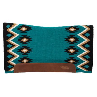 TAPIS SELLE WESTERN FLEX FELT TEAL / BLACK / FAWN WEAVER 32X34''