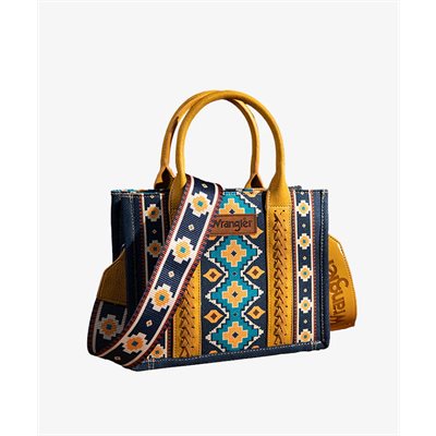 WRANGLER SOUTHWESTERN PRINT WIDE TOTE MUSTARD