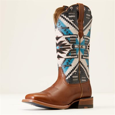 BOTTE WESTERN ARIAT FEMME FRONTIER CHIMAYO BRUN / AZTEC TURQ.6.5