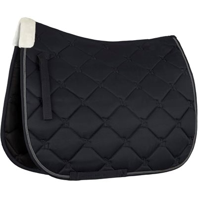 HORZE GHENT QUICK DRY DRESSAGE SADDLE PAD FAUX FUR NAVY HORSE