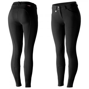 HORZE GRAND PRIX WOMEN'S LEATHER KNEEPATCH BREECHES BLACK