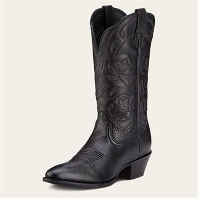 BOTTES ARIAT FEMME HERITAGE WESTERN R TOE BLK / DEERTAN GR.7